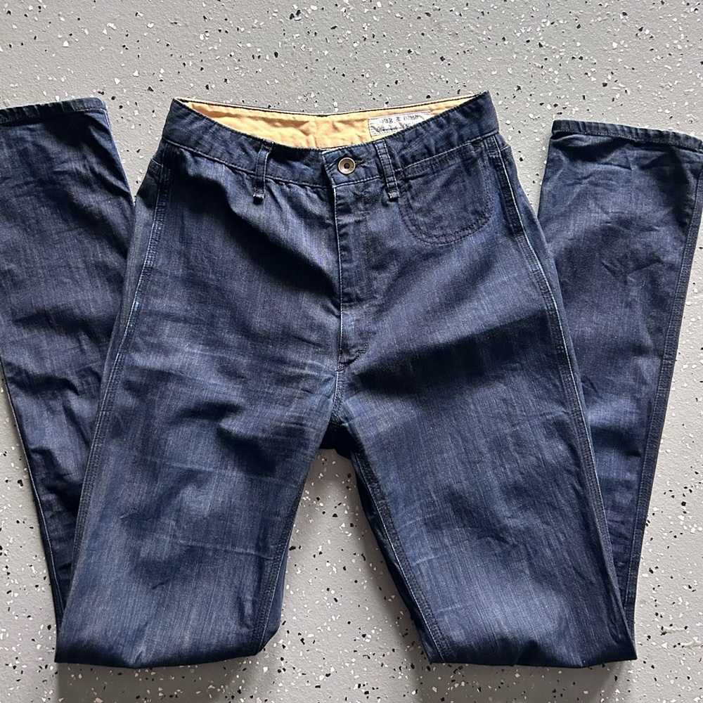 Rag & Bone Jeans Made in USA Long Straight Leg Trouser Dark  NO SIZE TAG